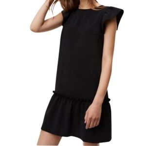 Ann Taylor LOFT Little Black Dress with Ruffle Bottom